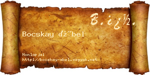 Bocskay Ábel névjegykártya
