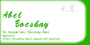 abel bocskay business card