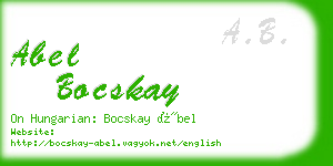 abel bocskay business card